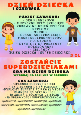 ZESTAW NA DZIEŃ DZIECKA (pakiet+gra zostańcie superdzieciakami)
