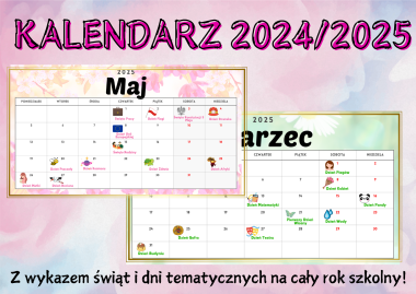 Kalendarz na rok szkolny 2024-2025