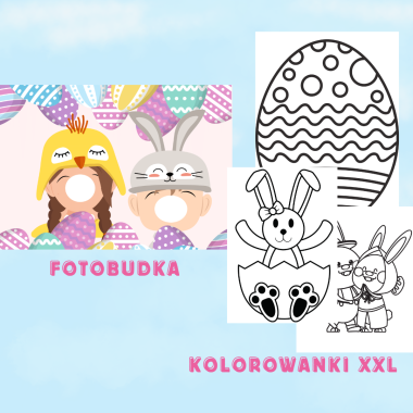 Fotobudka + 3x Kolorowanka XXL WIELKANOC