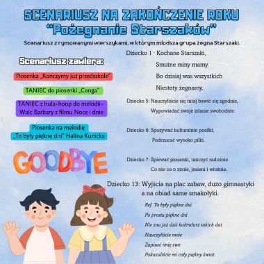 Scenariusz POŻEGNANIE STARSZAKÓW (Zakończenie roku) 