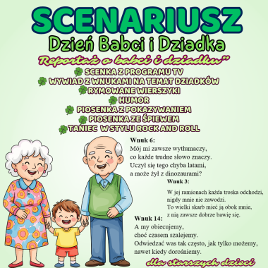 Scenariusz + 5x GIRLANDA na Dzień Babci i Dziadka pt. "Reportaż o Babci i Dziadku"