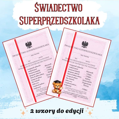 ŚWIADECTWO PRZEDSZKOLAKA
